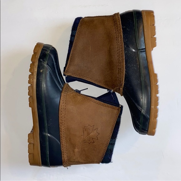 Woodstock Shoes - Woodstock duck boots, size 6, brown/blue